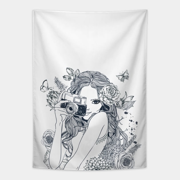 Photo Girl Tapestry by EveFarb