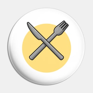 Fork And Knife Cartoon Vector Icon Illustration (2) Pin