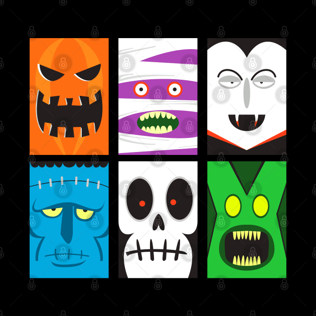 Cute Halloween Horror Faces by machmigo