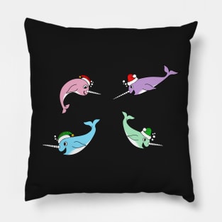 christmas narwhals Pillow