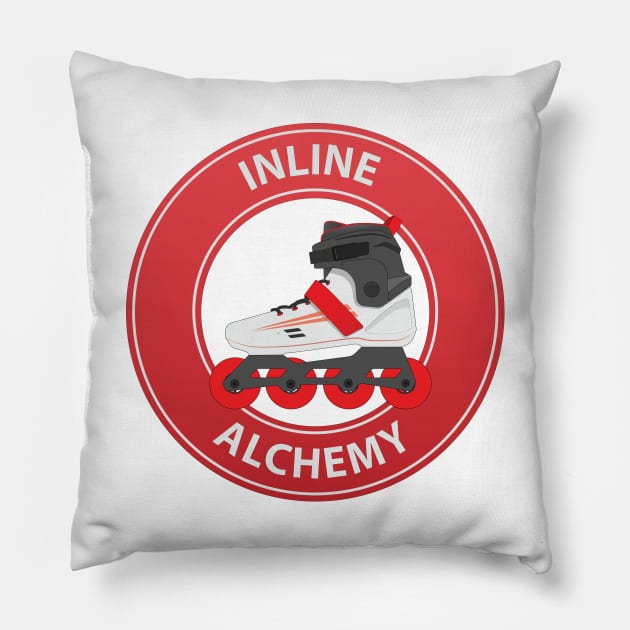 Inline Alchemy - Red Inline skate & rollerblade Pillow by Whiterai