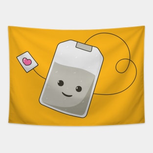 Happy cute tea bag Tapestry