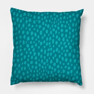 Aqua Blue Spots Pattern Pillow