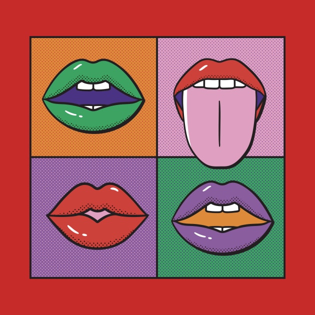 Pop Art Mouths Painting by ExelanArt