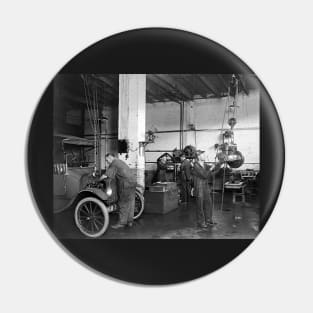 Auto Repair Shop, 1920. Vintage Photo Pin