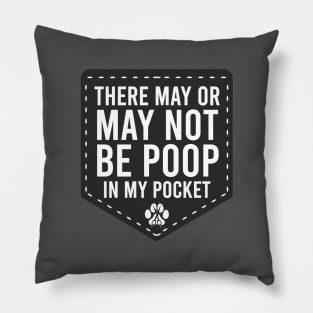 Dog Groomer Poop Pocket, Grey and White Pillow