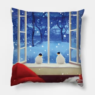 Christmas Penguins and Coffee Please Santa Is Coming Pillow