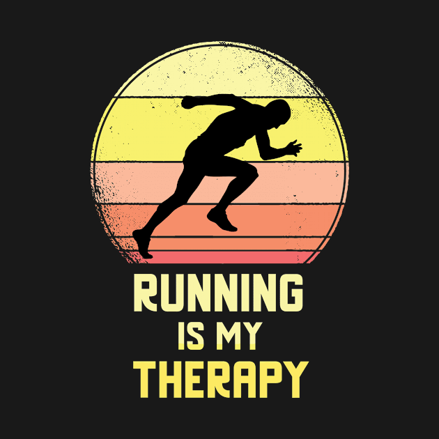 Running Is My Therapy Vintage Retro Motivation by Dogefellas