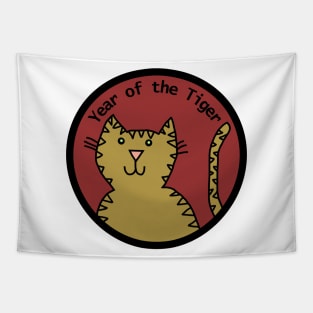 Year of the Tiger Cute Big Cats Tapestry