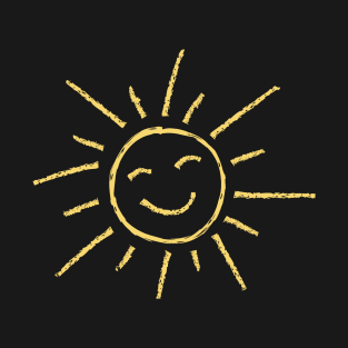 Smiling Sun Chalkboard Drawing T-Shirt