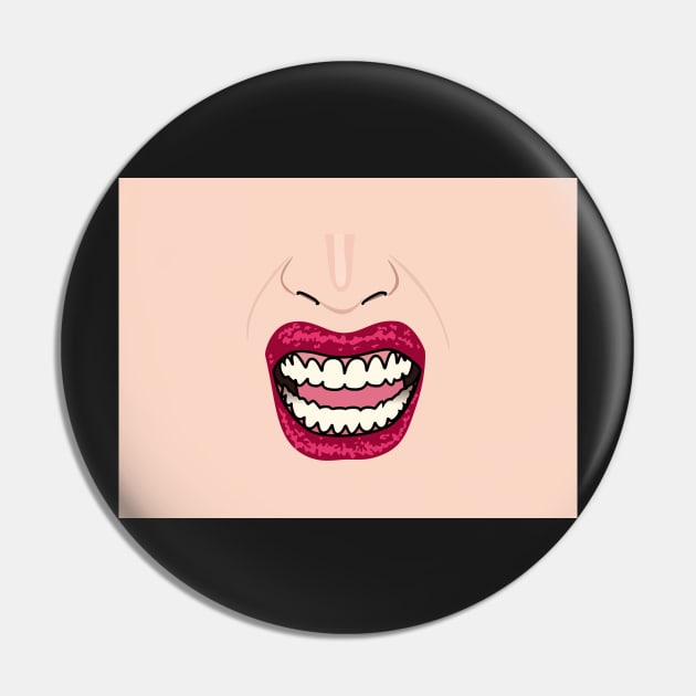 Sasha Velour Mouth Pin by Jakmalone