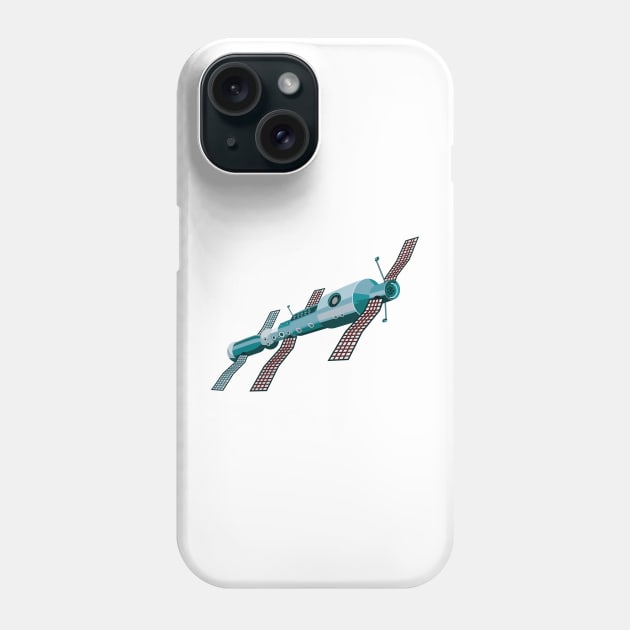 Vintage Soviet  Space Station Retro Phone Case by retrovectors