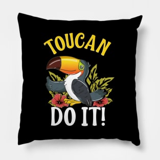 Toucan Do It Funny You Can Do It Pun Thumbs Up Pillow