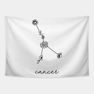 Cancer Zodiac Wildflower Constellation Tapestry