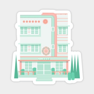 Art Deco Coffee shop Magnet