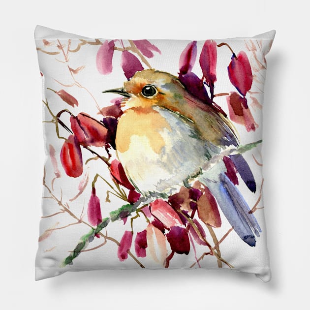 Robin Bird Pillow by surenart