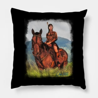 Imala riding a horse Pillow