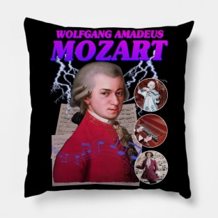 MOZART RAP TEE Wolfgang Amadeus Mozart Cool Vintage Retro 90's Graphic Classical Composer Band Version 2 T-Shirt Pillow