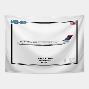 McDonnell Douglas MD-88 - Delta Air Lines "Old Colours" (Art Print) Tapestry