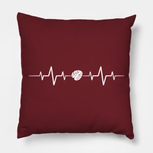 Plant Heartbeat Monstera Leaf Pillow