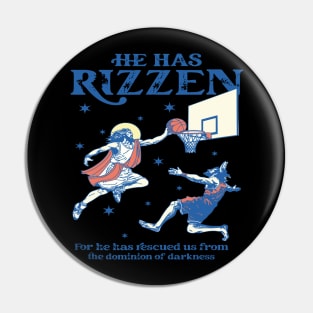 He Is Rizzin' Christian Juses Basketbal Happy Easter Retro vintage Pin