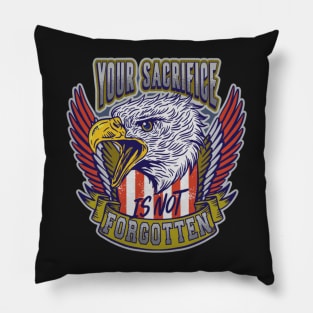 Veterans Day Eagle Quote Pillow