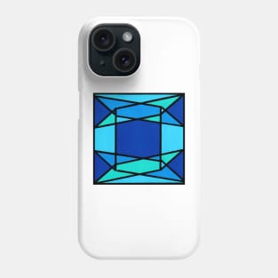 Blue Sapphire Geometric Abstract Acrylic Painting Phone Case
