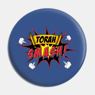 Torah Smash! The (Transparent) Logo for Nerdy Jews Pin