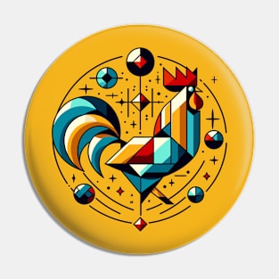 Geometric Rooster Universe Pin