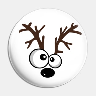 Big Eyes Black Nose Reindeer Pin