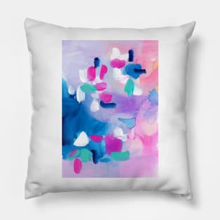 Modern Pastel Abstract Painting, Colorful Contemporary Painting 10 Pillow