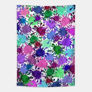 Neon Paint Splatter Tapestry