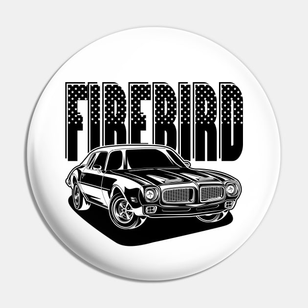 Firebird Car (Black Print) Pin by WINdesign