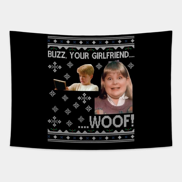 Home Alone Buzz Your Girlfriend Wood Christmas Tapestry by Nova5