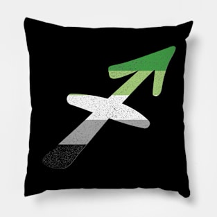 Aromantic Sagittarius Pride Flag Zodiac Sign Pillow