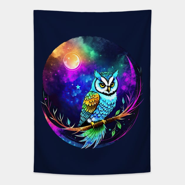 Moonlight Owl 1 Tapestry by Alpenglow Workshop