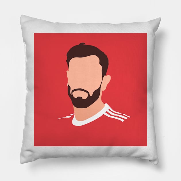 Bruno Fernandes Minimalistic Face Art Pillow by GotchaFace