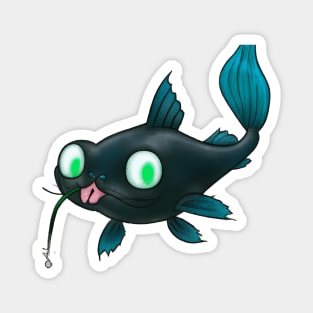 Cute Catfish Drawing Magnet