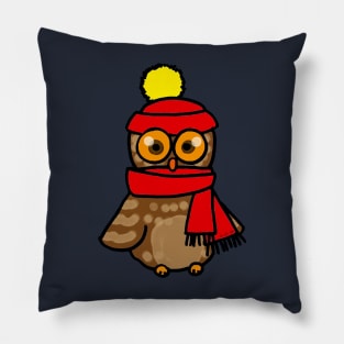 winter owl bird Pillow