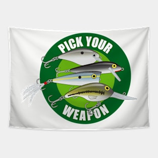 Pick Your Weapon Fishing Lures - Green on Green Tapestry