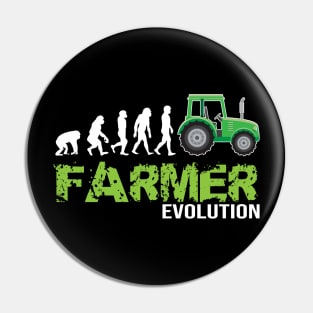 Evolution of a farmer - Funny tractor farming gift Pin