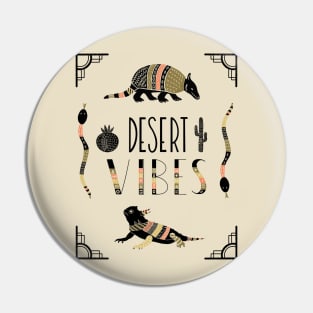 Desert Vibes Armadillo and Horned Lizard Southwestern Art Deco Motif Pin