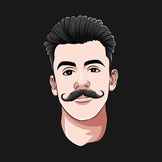 Handlebar Mustache Man Hipster Facial Hair by fromherotozero