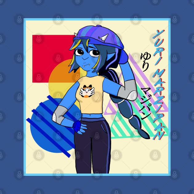 Yuri Marzipan the Oni - Cool Gal (blue scheme w/ streaks) by VixenwithStripes