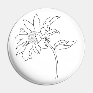 Refined Pen Drawing: Sunflower Apparel Pin