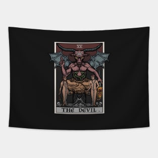 The Devil Tarot Card Baphomet Halloween Gothic Satanic Witch As Above So Below Tapestry