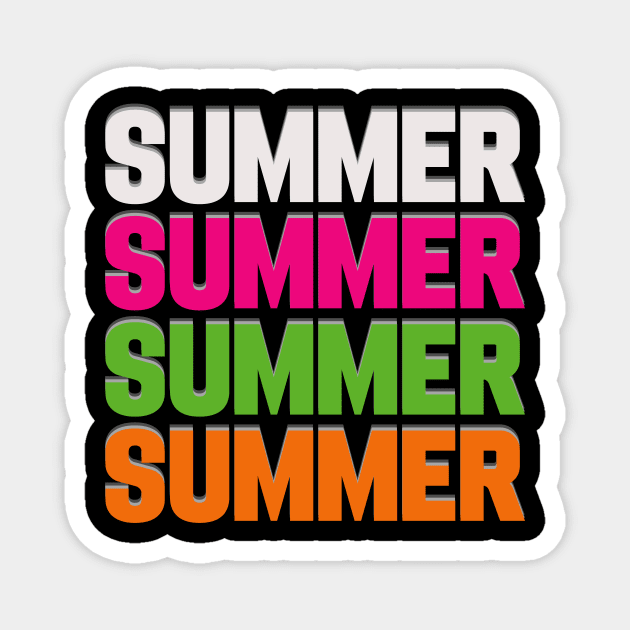 Summer Text Holiday I Love in Colors Magnet by BangsaenTH