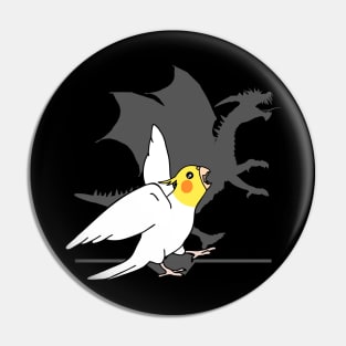 Lutino Cockatiel Dragon Shadow Pin