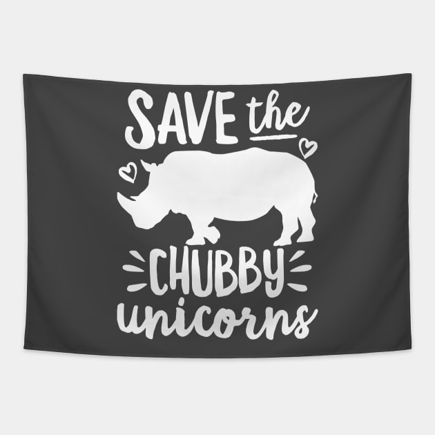 Save the Chubby Unicorns Tapestry by DetourShirts