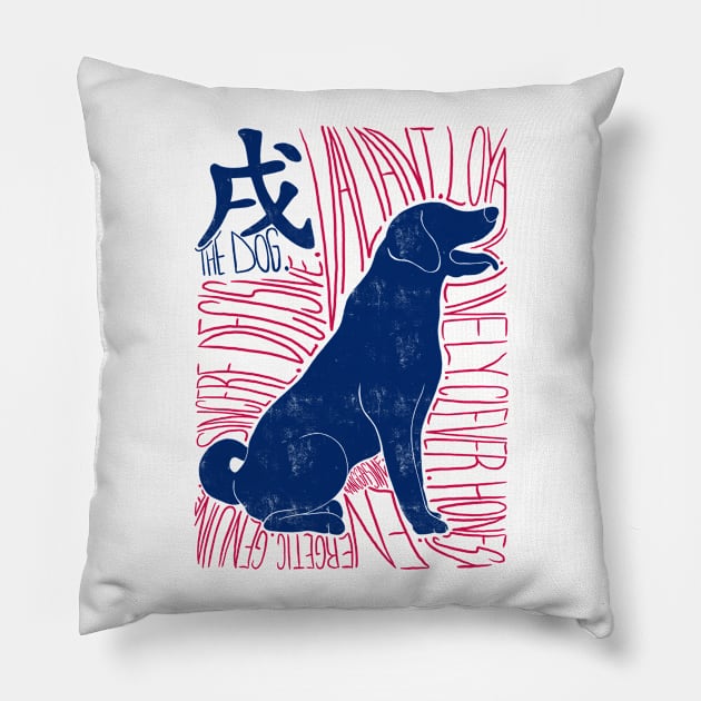 The Dog Shio Chinese Zodiac Sign Pillow by Ranggasme